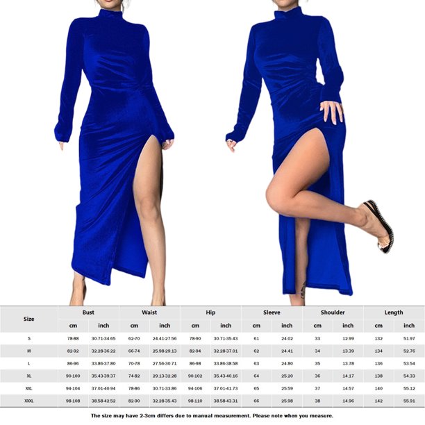 Vestido elegante de color sólido para mujer Vestido largo de otoño Slim Fit  Side Slit Traje diario FLhrweasw Nuevo