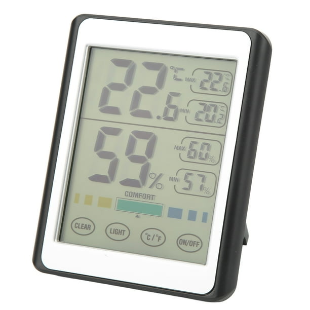 Higrómetro digital para interiores, medidor de humedad con pantalla táctil,  indicador de humedad, termómetro de habitación con medidor de humedad para