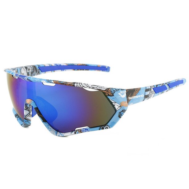 Gafas Ciclismo Hombre Mujer Protección Uv Poc + 4 Lentes Blanco+Azul