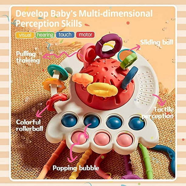 Juguetes para bebés de 6 a 12 meses, juguetes de cuerda para regalos de  cumpleaños, juguetes sensoriales para bebés, juguetes Montessori para niños  y