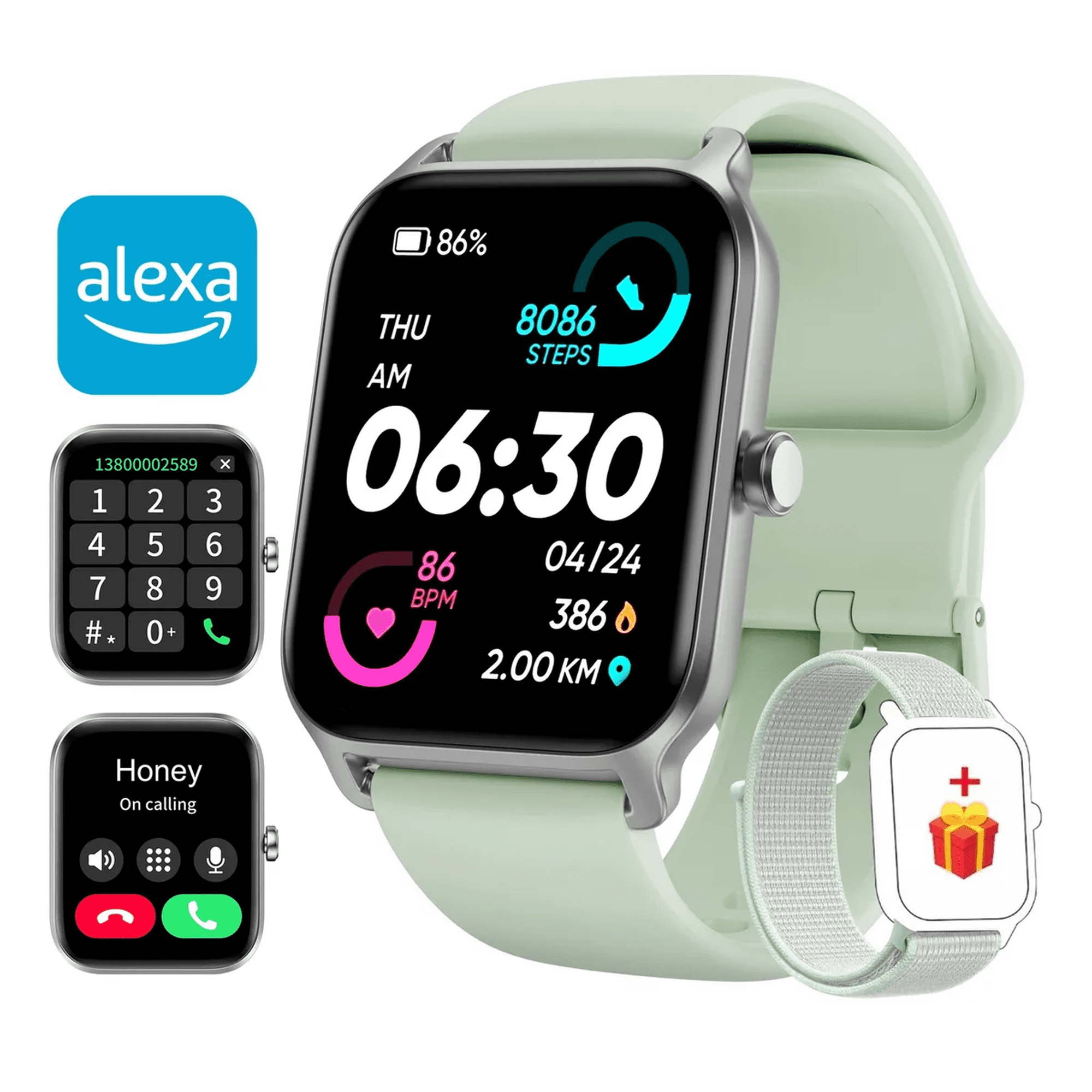 Smartwatch reloj inteligente bluetooth llamadas para alexa xtellar verde