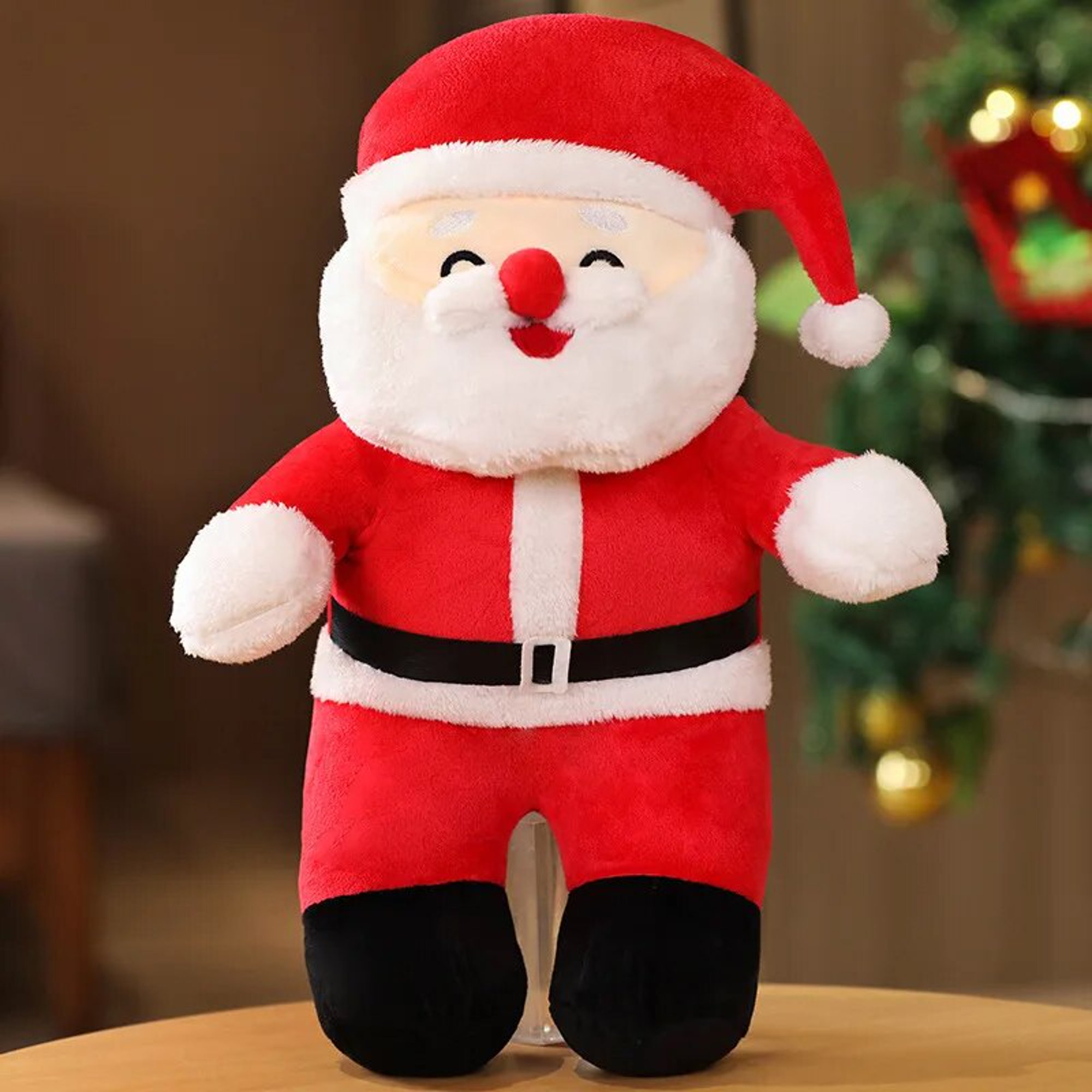 Papá Noel y árbol de Navidad, juguetes de peluche, regalos de Navidad