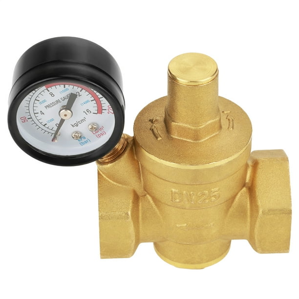 Regulador de presión de agua DN25 Válvula reguladora de presión de 1  pulgada Regulador reductor de presión de agua ajustable de latón Reductor y