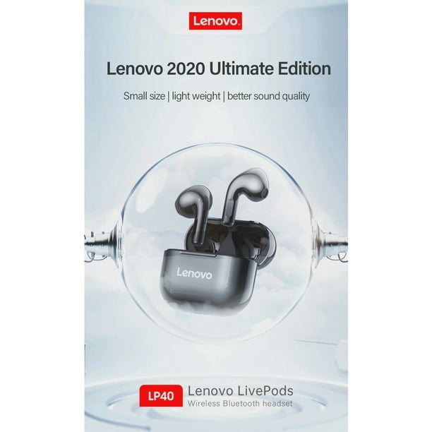 Audífonos bluetooth lenovo lp40 tws negro inalámbricos LENOVO
