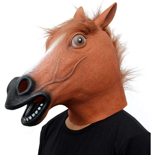 Máscara de caballo Fiesta de disfraces Máscaras de cabeza de caballo para  hombres adultos Mascarada (marrón) JAMW Sencillez