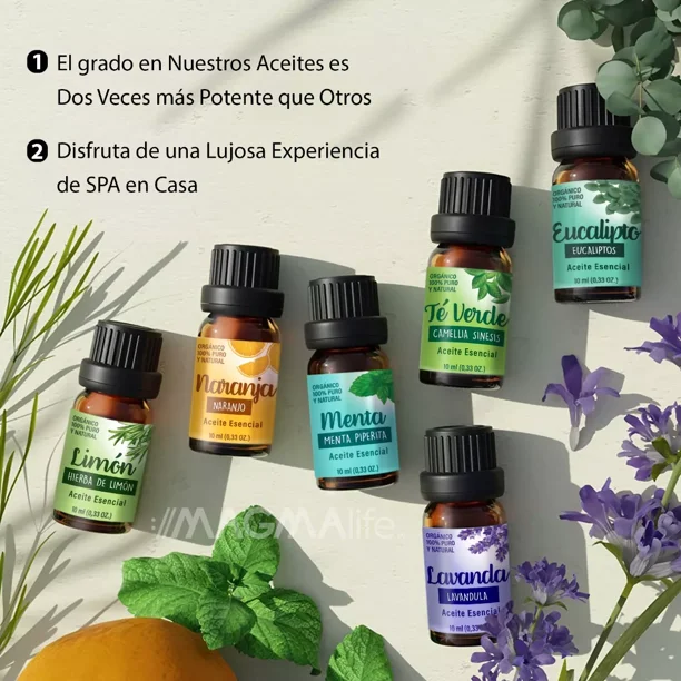 Set de aceites esenciales LIV Natural para difusor y aromaterapia
