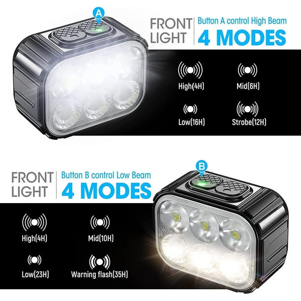 Comprar Luz de bicicleta 7X LED bicicleta lámpara exterior potente luz  delantera con luz trasera