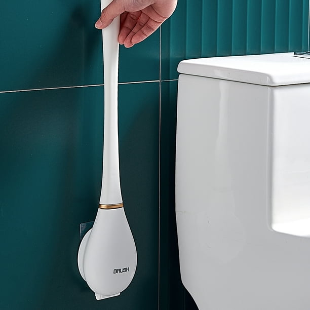 Cepillo de cabeza plana para WC moderno, cepillo de cerdas flexibles,  accesorios de baño sin perforaciones FLhrweasw Nuevo