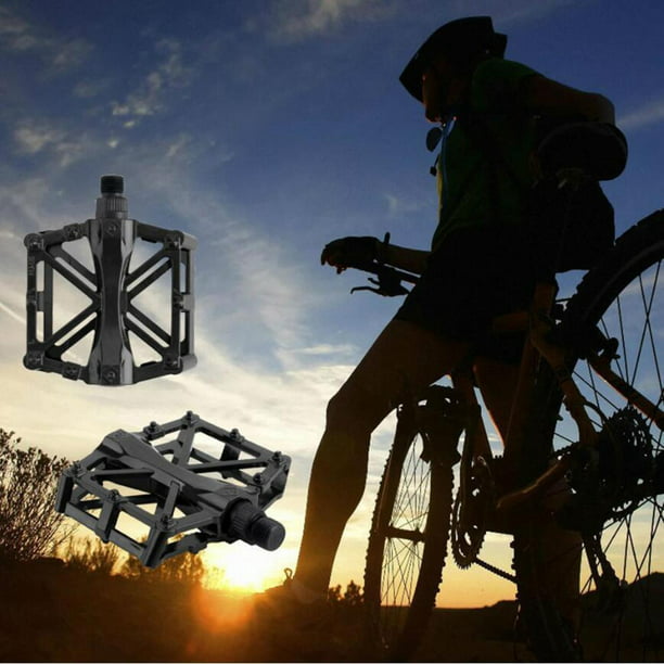 1 par de bicicletas de montaña de carretera Pedales planos antideslizantes  Aleación de aluminio 3 cojinetes sellados Pedales Bicicleta MTB Accesorios  de ciclismo
