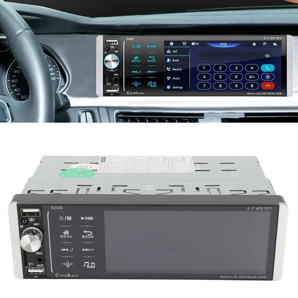 Estéreo para automóvil Bluetooth de un solo DIN: audio con pantalla táctil  IPS de 9 pulgadas