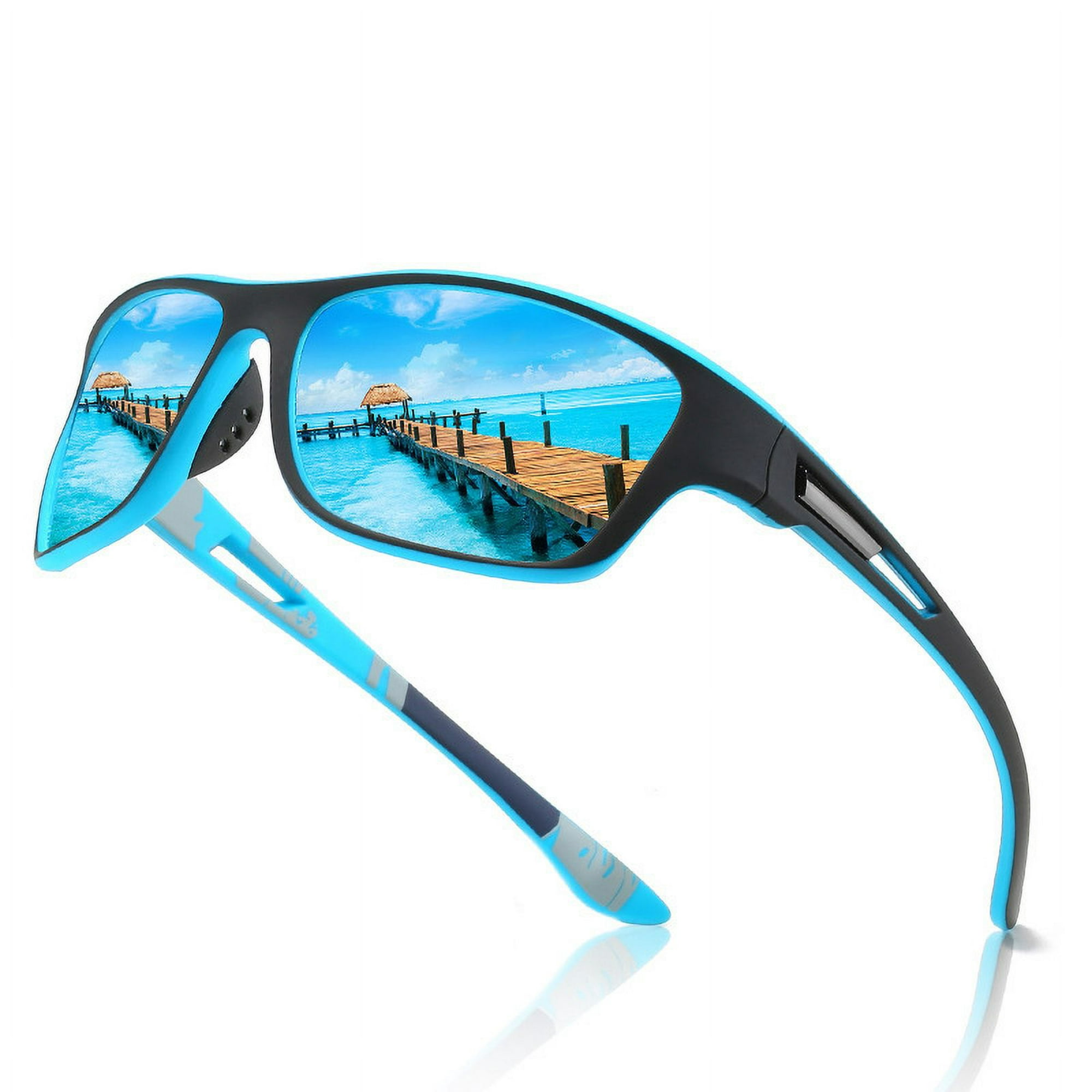 RV Gafas de sol polarizadas para hombre, gafas deportivas, pesca, ciclismo,  UV400, gafas polarizadas para hombres y mujeres TR90 Rojo Verde