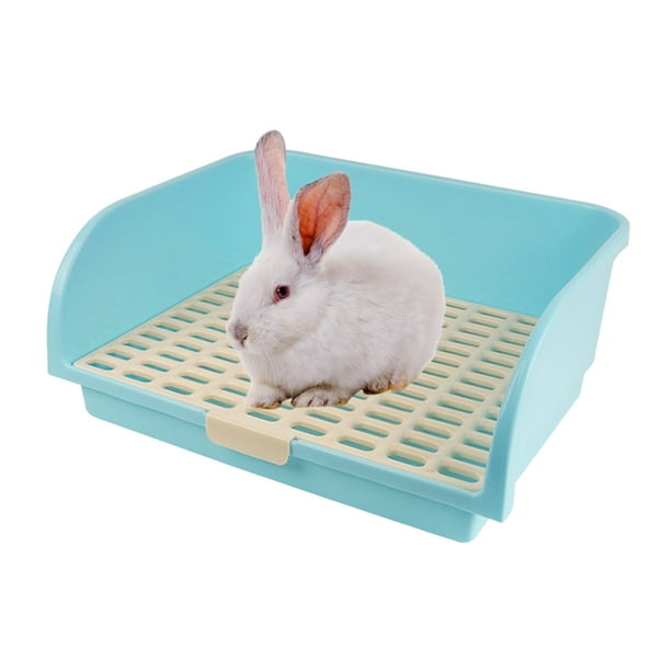 Caja de arena para conejos grande, jaula de inodoro para mascotas, orinal  de esquina para adultos, c Sunnimix Bandeja de arena para inodoro