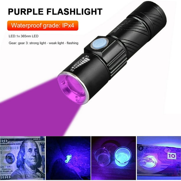 Comprar Linterna UV LED de 365nm y 395nm, linterna ultravioleta