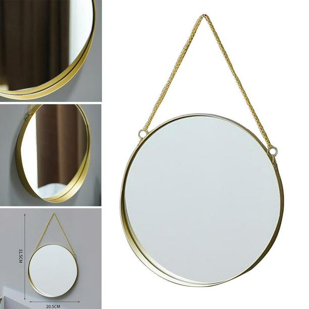 Espejo redondo de pared Espejo de pared decorativo para colgar - Espejo  pequeño de vintage para pared - Espejo con marco plateado - Montaje fácil -  , A Magideal Espejo redondo de