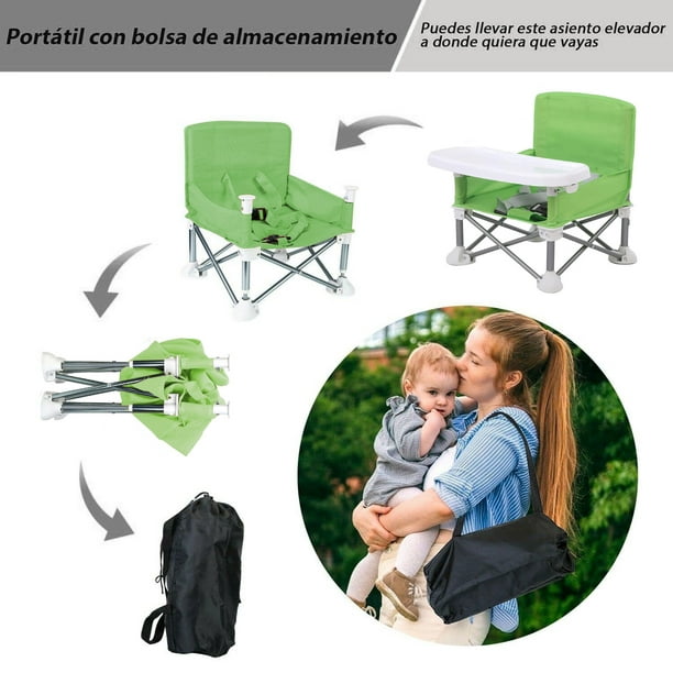Alta silla de bebé ajustable con cojín y asiento elevador para niños -  Accesorio de almacenamiento de alimentos infantiles