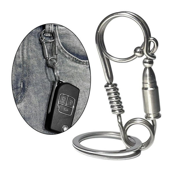 Llaveros Para Hombres Retractable Fishing Rope Lanyard Keychain