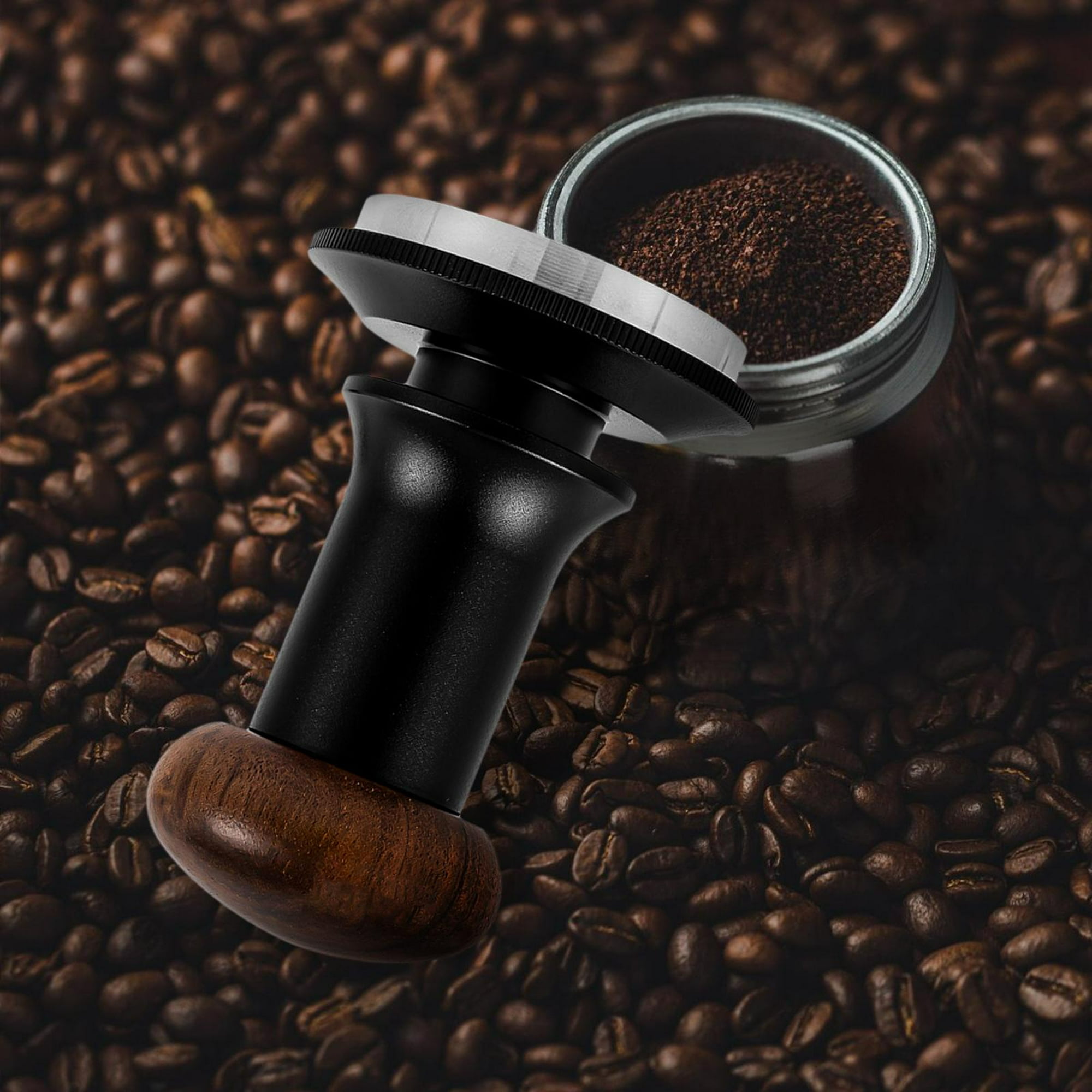 Herramienta de manipulación de café, prensador de presión de Espresso de  madera de nogal, prensador de Espresso para posos de café, accesorio de  barra 51mm Macarena manipulación de café expreso