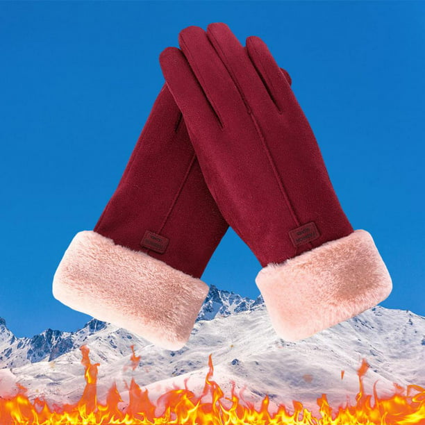 Guante mujer, táctil para completo, guantes rojo Zulema Guantes de invierno  de las mujeres