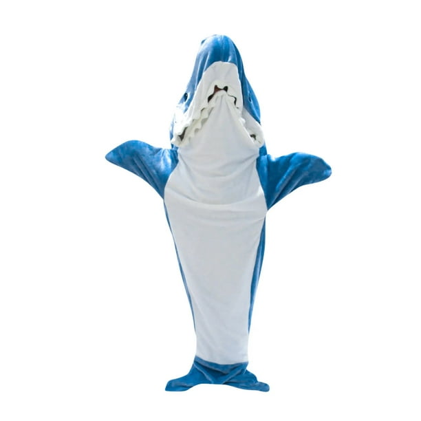 Kigurumi-Pijama de tiburón azul Unisex, mono de dibujos animados
