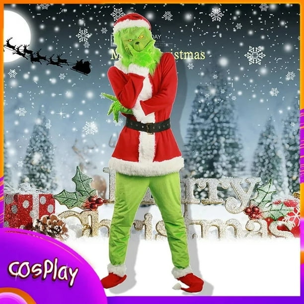 Niños Chico El Disfraz de Cosplay Grinch Vestido de Fantasía Mono de Fiesta  de Navidad