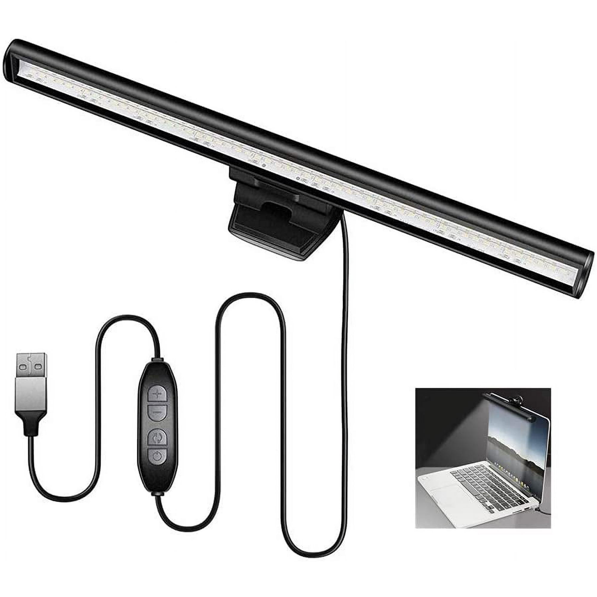 Lámpara de monitor de ordenador, barra de luz de pantalla con alimentación  USB, para monitor de pantalla, con clip para proteger los ojos, brillo
