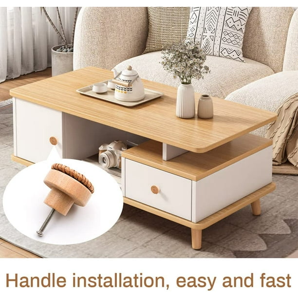Tirador de madera con soportes para dibujos del hogar y cajones decoración  de muebles