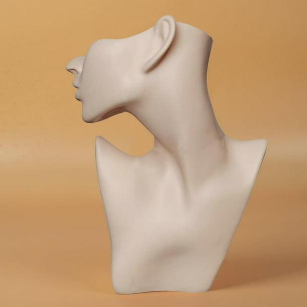 Expositor de collares material piel colo blanco 14x15x7cm