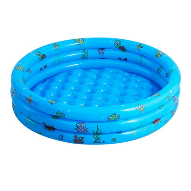 MINKUROW Piscina inflable para niños, piscina inflable de 3 anillos para  bebés con piso de burbujas