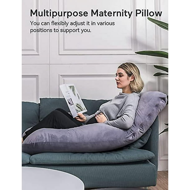 Almohada de embarazo, almohada corporal de embarazo, almohadas de embarazo  para dormir, almohada de maternidad para mujeres embarazadas (gris)