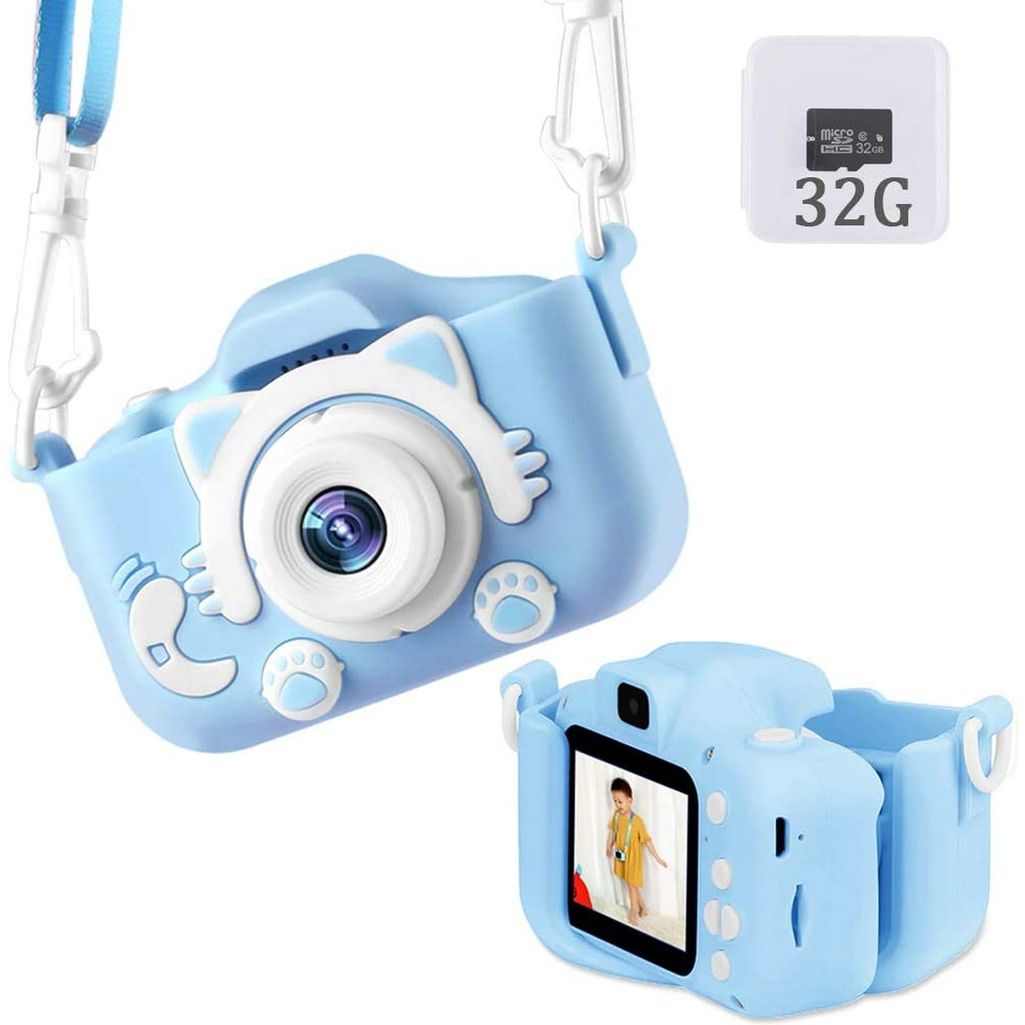 Cámara digital para niños, actualización HD para niñas y niños de 3 a 10  años, tarjeta SD de 32 GB, cubierta de silicona, regalos de Navidad y