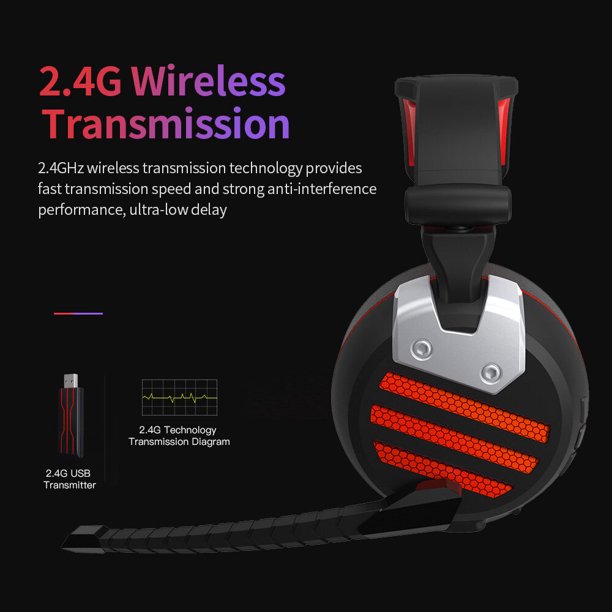  Auriculares inalámbricos para juegos de 2.4 GHz para