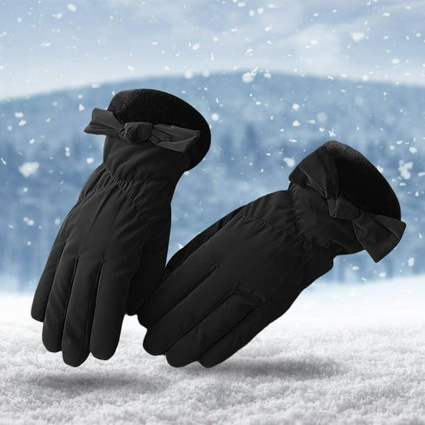 Moda mujer guantes de invierno pantalla táctil impermeable grueso forrado  completo calentador de manos guantes de de para deportes Negro Soledad  Guantes de invierno para mujer