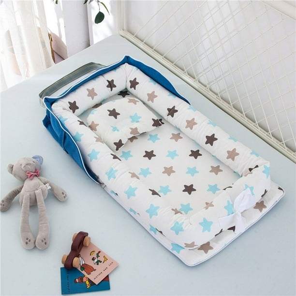 Cuna portátil para bebé con manta de edredón, juego de cama de algodón,  uterino biónico, 85x50cm Fivean unisex