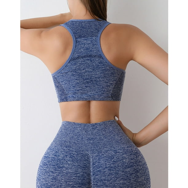 Conjunto de yoga para mujer Traje de ropa deportiva transpirable sin  costuras Artículos deportivos (Azul M) Ehuebsd Para estrenar