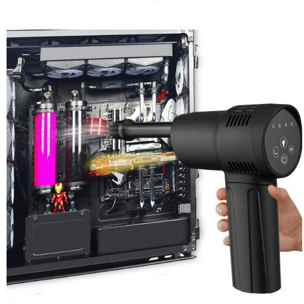 Soplador de polvo eléctrico para dispositivos electrónicos, 3 velocidades,  recargable, ABS, color negro