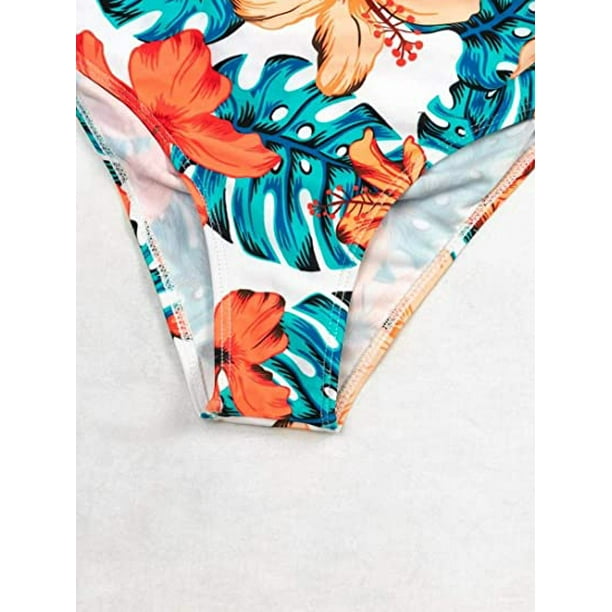 Traje de baño de dos piezas para mujer Conjunto de bikini de cintura alta  con cordón y volantes Labymos Traje de baño