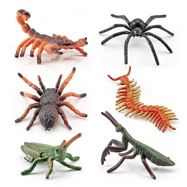 Figura realista de plástico para insectos, juguete de 12 unidades