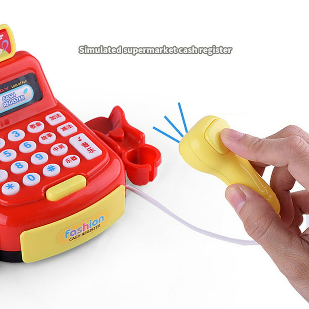  Caja registradora electrónica de juguete con micrófono
