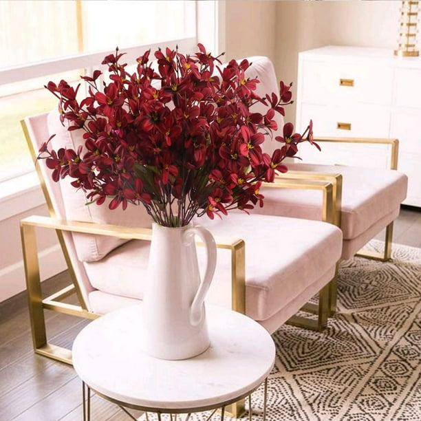 Orquídeas artificiales realistas de tacto real orquídea artificial para  decoración interior del hogar, flores artificiales de Phalaenopsis