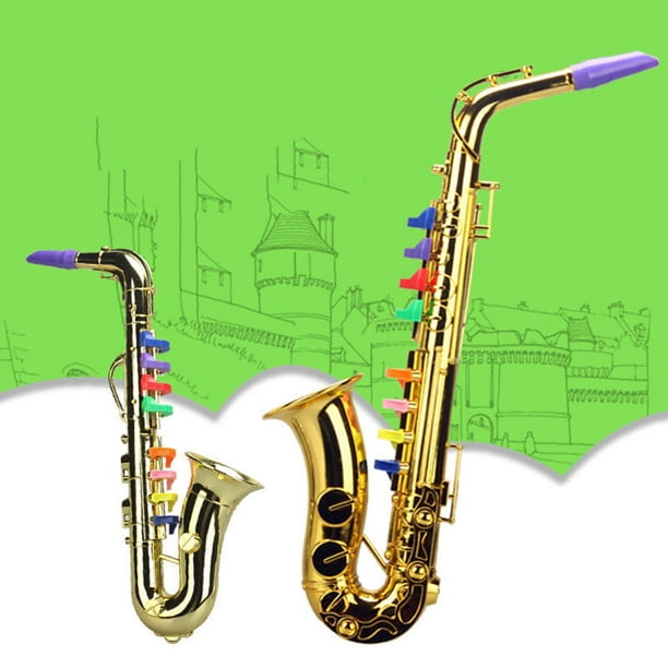 Trompeta 3 tonos 3 teclas de colores Simulación Jugar Mini musical para  niños fiesta de cumpleaños juguete oro