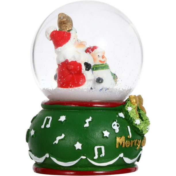 Bola de cristal de Navidad Luminoso Santa Muñeco de nieve Figura Bola de  nieve Felicidad Bola de cristal decorativa de Navidad Adorno de escritorio  con soporte de riendas para regalos de cum