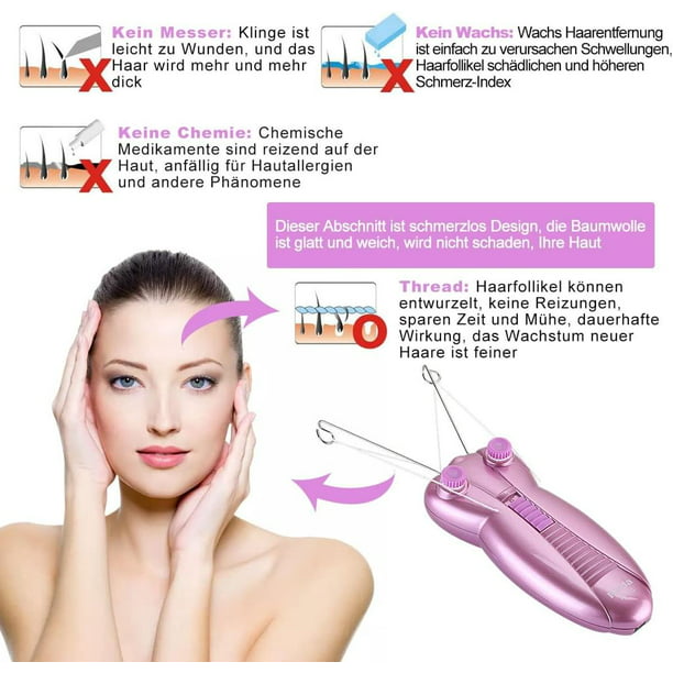 Depiladora Facial para mujer, depiladora eléctrica para el cuidado de la  mujer, depiladora Facial con rosca, afeitadora Facial Vhermosa 30*20*7cm