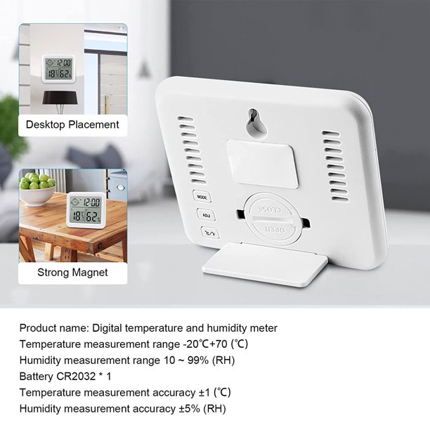 2 Termómetro Higrómetro Interior, Termómetro Digital Termómetro Portátil,  Higrómetro Interior Digital Termómetro Interior LCD, para el Hogar,  Dormitorio, Criadora de Bebés, Guardarropa, etc. Excelente Rendimiento  ER0000481tss