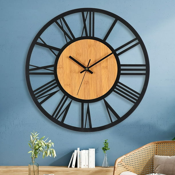 Reloj de pared romano grande, reloj de pared de Metal Vintage, reloj de  pared grande de gran tamaño, decoración atística de pared para Macarena reloj  de pared hueco