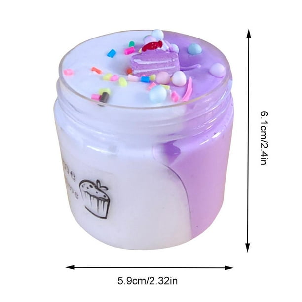 2 colores DIY Butter Slime Best Gifts Slime Cup Toy para niños niñas  (púrpura blanco)