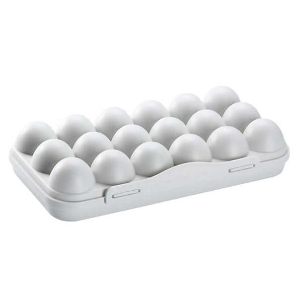  Jepich - Huevera para frigorífico, apilable, 16 hueveras con  tapa, recipiente de almacenamiento de huevos, transparente, 2 unidades :  Electrodomésticos