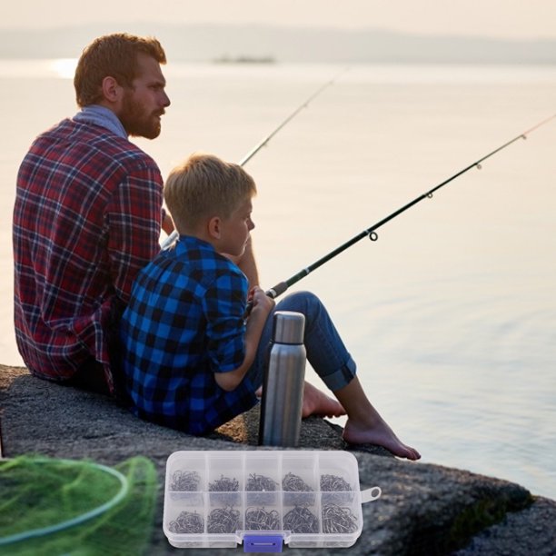 500 Piezas Anzuelo, Anzuelos de Pesca, Anzuelos de Pesca en 10 Tamaños 3# -  12#, Accesorios de