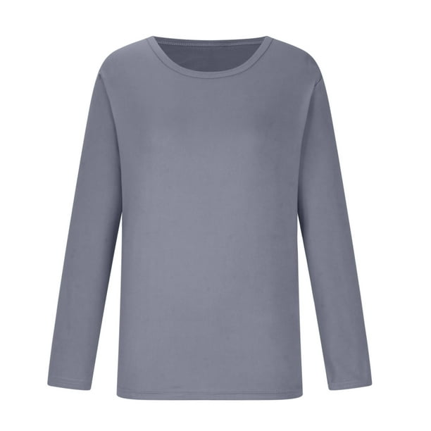 Puntoco - Camiseta de manga larga para mujer, a la moda, elástica,  ajustada, acanalada, blusa básica sólida Puntoco Puntoco-6033