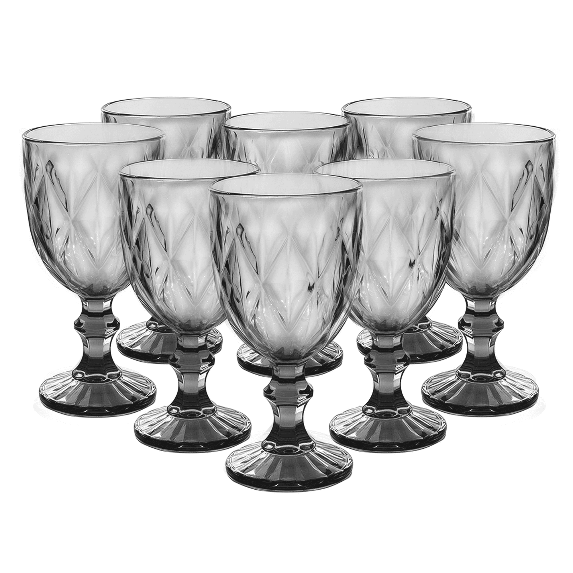 Copas de vino agua vidrio cristal vintage 245 ml vittori juego 8 piezas color humo