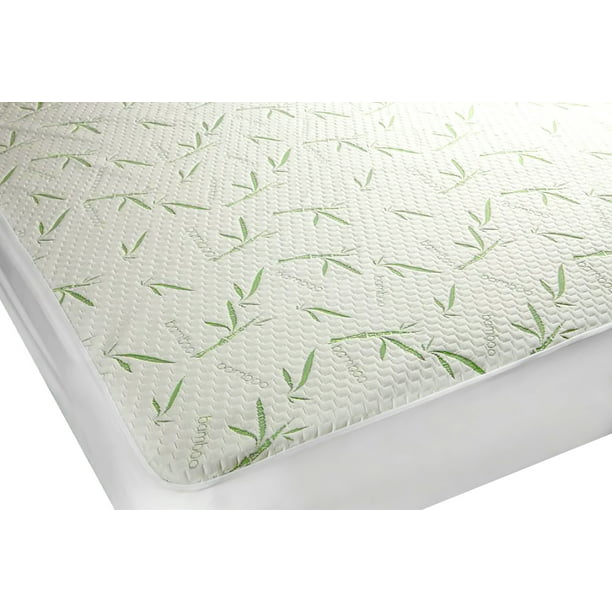 SGI Bedding Protector de colchón impermeable de bambú de alta calidad –  Protector de cama de estilo ajustado – Funda de colchón impermeable –  Máxima